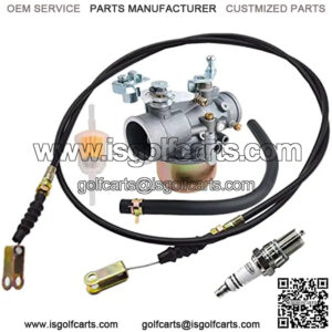 Carburetor &Throttle Cable With Spark Plug For 1983-1989 Yamaha G1 Gas Golf Cart 2 Cycle Engine CARB J24-14101-00 J24-14101-01