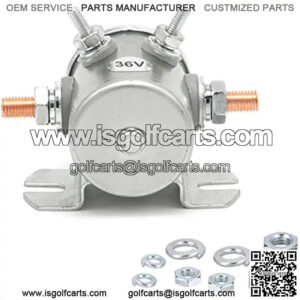 36 Volt Continuous Duty Solenoid Relay 4 Terminal For Marathon Ezgo TXT Series,1980-2010 Electric Golf Cart Max 200A Replaces # 70-120224 11761-G1 27855-G01 27855-G02 31680-G1 24080 E-Z-Go 11761GA