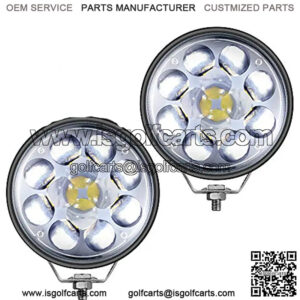 Voltage Automotive 5" Inch Round LED High Low Beam Fog Driving Light Spot Work Light Pods for Off Road Truck 4x4 Jeep SUV ATV Tractor Boat Golf Cart 8000K Bright White 36W (2 pcs)