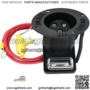 Golf Cart 48V Charger Cord Plug & Charger Receptacle for Club Car DS Precedent 2000-up OEM# 101828901 101802101 101796801 103375501
