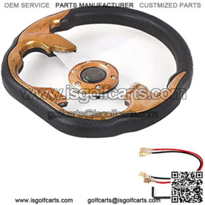 Golf Cart Steering Wheel Universal 12.5 inch Cart Sport Steering Wheel,Brown
