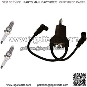 High Performance Ignition Coil OEM#26652-G01 with 2pcs Spark Plug for E-Z-GO Gas Golf Cart (1991-2002) TXT 4-Cycle Engines Replacement - EPIGC103 ZF-IG-A00114-2HHS