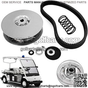 Rear Driven Clutch Kit for Yamaha Gas Golf Cart G2-G22 1985+ Secondary Clutch Driven Kit with Belt JN6-G6201-03 JN6-G6201-04, Silver