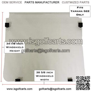 Yamaha G22 Tinted Fold Down Impact Resistant Windshield for Yamaha G22 Golf Cart