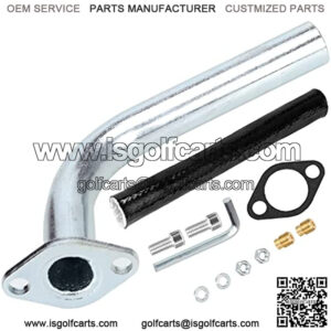 Upgrade Exhaust Pipe Jet Kit with Heat Shield for Predator 301cc 420cc 13hp 15hp GX270 GX340 GX390 389cc Go Kart Mini Bike Racing Golf Cart Mud Boats Lawnmower OHV Engine Performance Parts