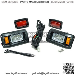 Golf Cart Adjustable FULL LED Headlight Tail Light Kit Compatible with Club Car DS 1982 & Up