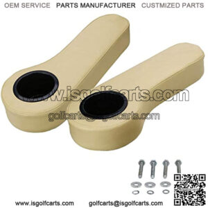 Golf Cart Rear Seat Beige Armrest Cup Holder - Compatible with EZGO, Club Car, Yamaha, & More