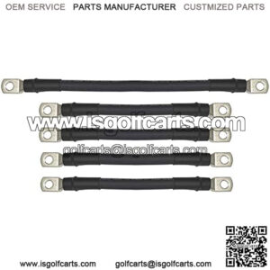 2 Gauge Golf Cart Battery Cables Fits EZGO TXT PDS Medalist 36V 36 Volt Golf Carts (Battery Bank Wiring Cables Only) 5 Piece Set 1994 and Up