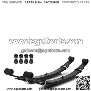 3 Leafs Rear Leaf Springs Compatible with 1981+ Club Car DS Golf Cart Heavy Duty with Bushings and Sleeves (Set of 2)