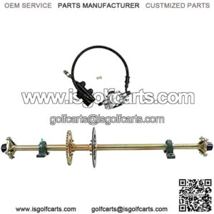 44" Rear Axle Shaft Kit with Brake Master Cylinder and Chain Sprocket Brake Disc Pillow Block Wheel Hub for ATV Quad Go Kart Golf Cart
