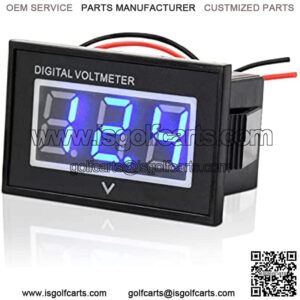 Golf Cart Digital Voltmeter, Voltage Meter Waterproof,Voltmeter 12V 24V 36V 48V Battery Gauge DC15-120V Apply to Golf Cart Car EZGO Yamaha