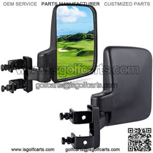 Golf Cart Side Mirrors Compatible with Club Car EZ-GO Yamaha and Others No-Drilling Needed Universal Mount to 0.75"-1.0" Windshield Tube