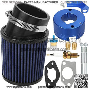 Upgrade Predator 420cc Air Filter Adapter Jet Kit for 301cc 13hp 15hp GX340 GX390 389cc Engine Stage 1 Go Kart Racing Mini Bike Parts Golf Cart Lawnmower Water Pump Generator OHV Blue