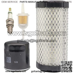 Golf Cart Tune Up Kit for EZGO RXV 2008-up & EZGO TXT 2010-up Gas Carts w/4 Cycle Kawasaki Motor, Air Filter 28463-G01,Oil Filter 607454, Fuel Filter 72084-G01, Spark Plug 607462