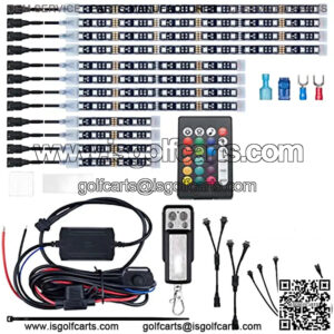 12pcs Underglow RGB LED Strip Light Kit DC 12V with 2 Red Blinking Brake Light Styles for Motorcycles Trikes Golf Carts ATVs UTVs ?C M12r