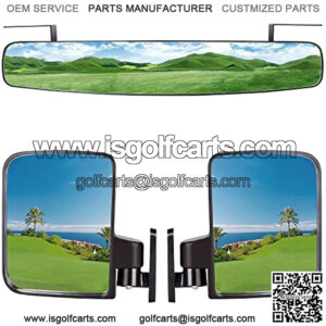Golf Cart Side Mirror and Rear View Mirror Kit for EZGO, Club Car, Yamaha