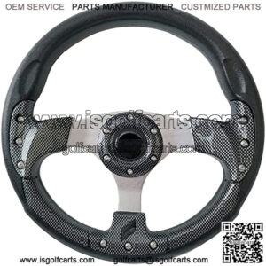 Golf Cart Steering Wheel Universal 12.5" for Club Car DS Precedent EZGO and Yamaha Black+gray1