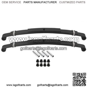 Rear Leaf Springs Compatible with 1996-2013 EZGO TXT Electric and Gas Golf Cart Heavy Duty with Bushings and Sleeves (3 Leafs/Set of 2)