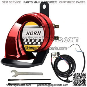 Universal 12 Volt Golf Cart Horn Kit for EZGO, Club Cart, Forklift,Tractor, Yamaha, Floor Mount with Electric Switch Button Kit