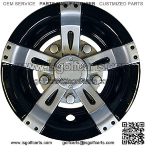 Revenge Golf Cart Parts & Accessories Wheel Cover, 8" Vegas Silver Metallic w/Black