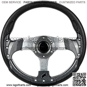 Universal Golf Cart Steering Wheel with Horn Button Compatible with Club Car, EZGO, G22. G1, G9, Icon Golf Cart