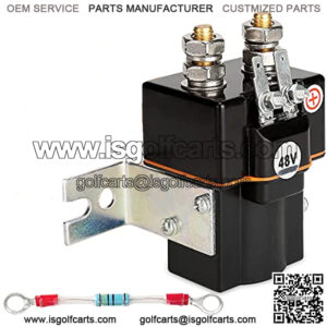 Golf Cart Solenoid Coil 48 Volt 4 Terminal with Resistor Assembly for Club Car DS 1995-UP & Precedent 2000-UP Electric Vehicles OEM# 101908701 1014947 102774701