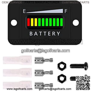 48V Battery Fuel Gauge Indicator,for Golf Cart,EZGO, Yamaha, Fork Lifts,Club Car,Floor Care Equipment LED Battery Indicator Meter Gauge