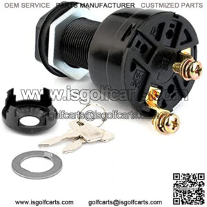 Club Car DS Ignition Switch and Key for 1996-Up 36/48 Volt Electric Golf Cart Replaces OEM # 101826201
