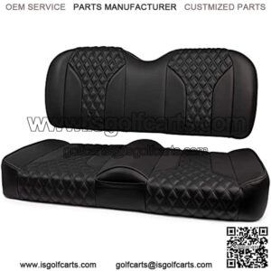 FS2 Custom Golf Cart Front Seat for EZGO TXT - [1995-Up] - Black Base - Double Diamond Pattern
