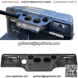 Dash Board Cover Assembly Compatible with 1982-Up Club Car DS Golf Cart Carbon Fiber Finish Glove Boxes 4 Cup Holders (DS Models ONLY)