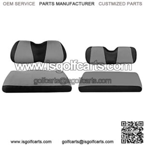 Golf Cart Front and Rear Seat Cover Set for Club Car DS Precedent & Yamaha 4 Passenger Models,Stylish Quality Bench Seat Covers Kit Breathable Washable Polyester Mesh Cloth (L+XS)