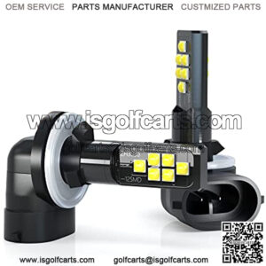 Golf Cart LED Headlights Bulb 6W Lights Bulb for EZGO 1994-up, Club Car 1999-up DS & 2004-up Precedent Super Bright 2 PCS