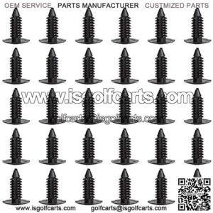 Universal Plastic Rivets for EZGO Club Car Yamaha Golf Cart, Auto Body Fastener Push Pin Screw Panel Fixings Clips Black, 30 Pieces