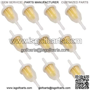 10 Packs Universal Fuel Filter Replacement for E-Z-Go Kohler Toro Yamaha Snowblower Go-kart ATV UTV Dirt Bike Motorcycle Lawn Mower Weed Eater Golf Cart (1/4" 5/16 Fuel Line)