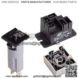 Golf Cart Battery Charger Repair Kit for Club Car 30A DC48V Powerdrive 1 & Powerdrive 2, Include Rectifier & Relay & Circuit Breaker OEM# 17930/22110