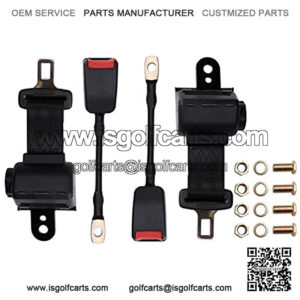 Retractable Golf Cart Seat Belts Kit for EZGO, Yamaha, Club Car, Go Kart, UTV, Buggies and Bus - Set of 2 - Keep Inside The cart!