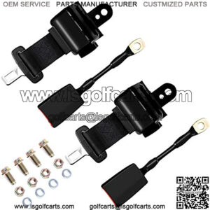 Universal Retractable Golf Cart Seat Belts Kit for EZGO, Yamaha, Club Car, Go Kart, UTV, Buggies and Bus - E11 Safety Certified - 2 Pack