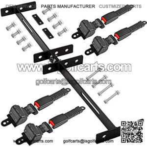 42" 4 PCS Universal 4 Passenger Golf Cart Seat Belts Kit Fits Yamaha Club Car TXT Precedent and Others