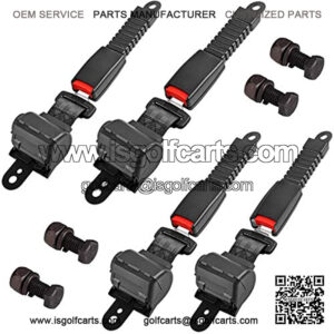 Golf Cart Seat Belts Kit Universal Golf Cart Belt Kit Front Rear for EZGO, Yamaha, Club Car, Go Kart, UTV-Set of 4