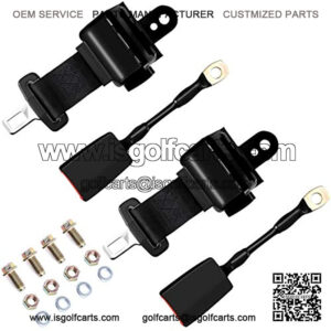 Universal Golf Cart Seat Belts Kit for EZGO, Yamaha, Club Car, Go Kart, UTV, and Bus - E11 Safety Certified - 2 Pack