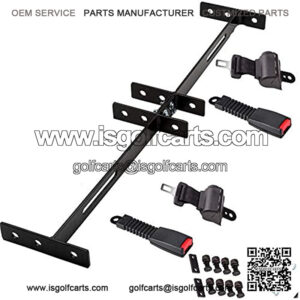 Universal 2 Passenger Seat Belts and Bracket Kit for Club Car,Yamaha etc. Golf Cart