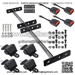 Seat Belts and Bracket Kit 4 Replacement for Yamaha Club Car Golf Cart