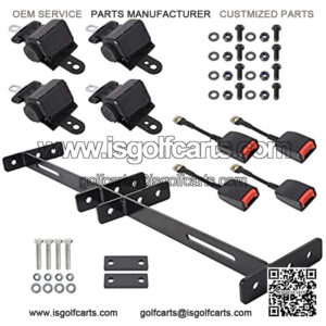 4 Golf Cart Seat Belts and Bracket Kit Replacement for Golf Carts Yamaha Club Car