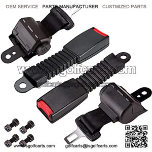 2PCS Universal Front Rear Golf Cart Seat Belt Kit for EZGO, Yamaha, Club Car