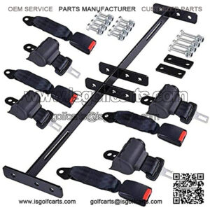 Universal 4 Passenger Golf Cart Set Front Rear Golf Cart Seat Belt Kit for EZGO, Yamaha, Club Car