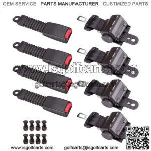 4 Sets Retractable Golf Cart Seat Belts Lap For EZGO/Yamaha/Club Car
