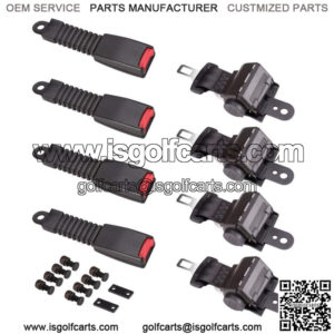 4PCS 42" Universal Golf Cart Retractable Seat Belts for EZGO Yamaha Club Car