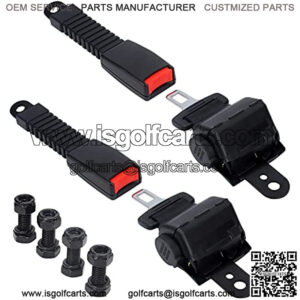 Universal Retractable Golf Cart Seat Belts Kit, Golf Cart Rear Front Seat Belts fits for Club Car, EZGO, Yamaha-Set of 2