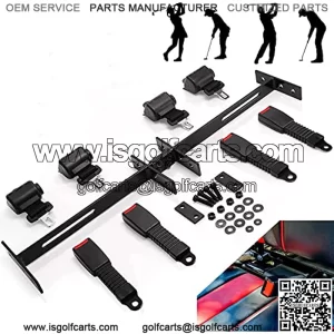 Golf Cart Seat Belts Set 42" for 4 Passengers Fits Most Carts with Upgrades Retractable Bracket Golf Cart Front/Rear Seats