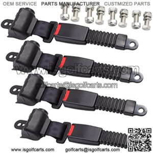 4 PC Retractable Golf Cart Seat Belts Fit for EZGO, Yamaha, Club Car